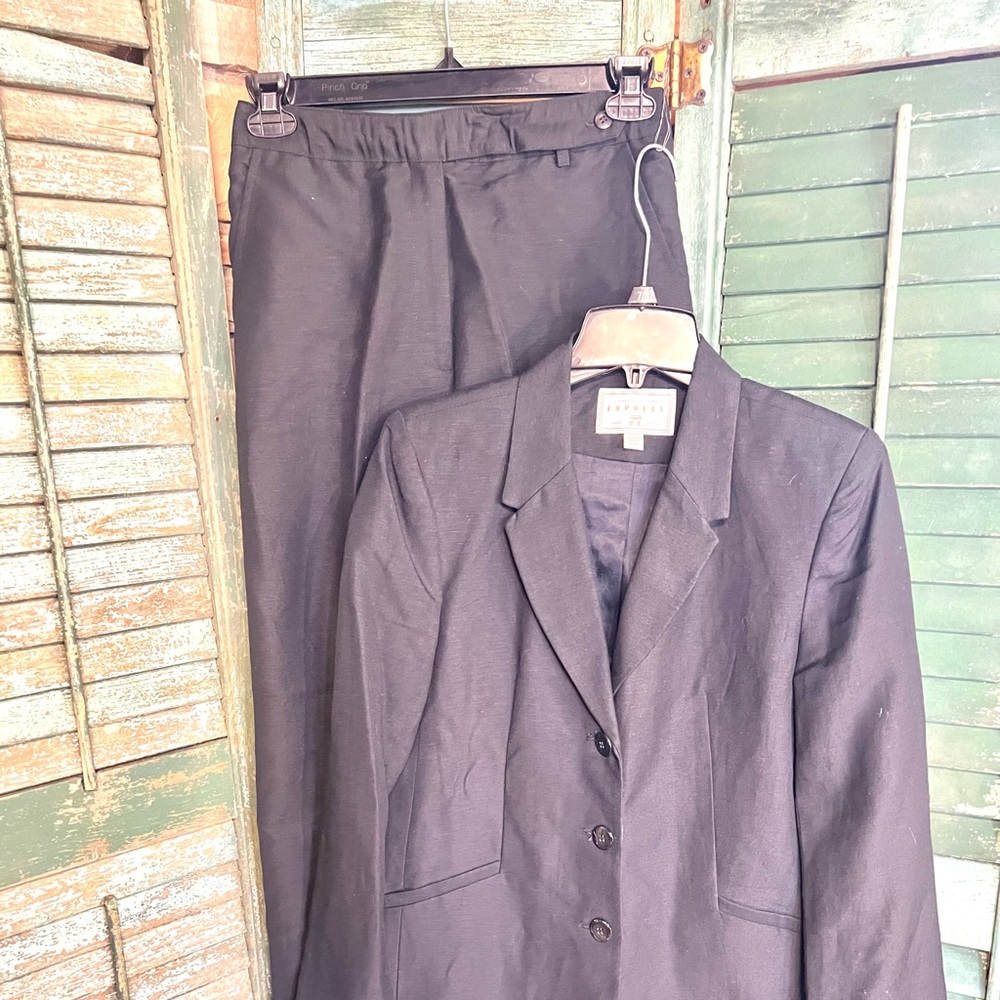 Express linen pant suit black 5/6 7/8